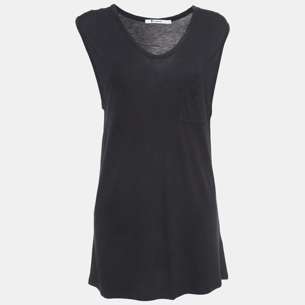 luxury-women-alexander-wang-used-clothes-p918887-002 Alexander Wang Black Knit Pocket Detail Tank Top L