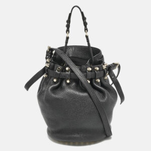 Alexander Wang Black Pebbled Leather Diego Bucket Bag