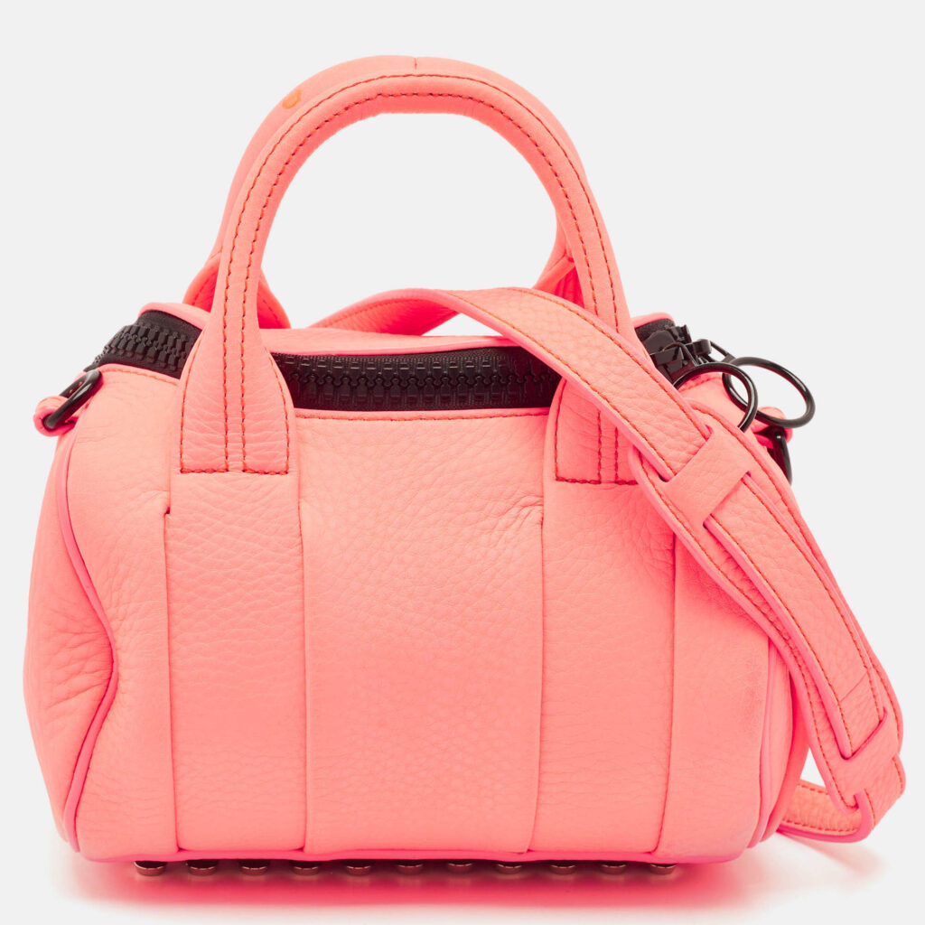 Alexander Wang Neon Orange Pebbled Leather Mini Rockie Bag