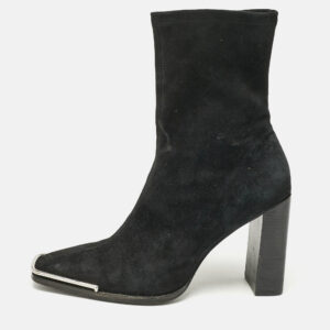 Alexander Wang Black Suede Gabi Ankle Length Boots Size 38