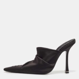 Alexander Wang Black Satin Pointed Toe Mules Size 40