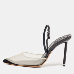 Alexander Wang Black Mesh and Suede Alix Slingback Pumps Size 39