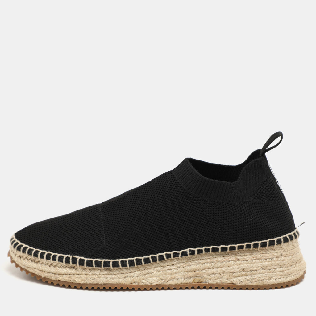 luxury-women-alexander-wang-used-shoes-p1148077-001 Alexander Wang Black Knit Fabric Dylan Espadrille Flats Size 37
