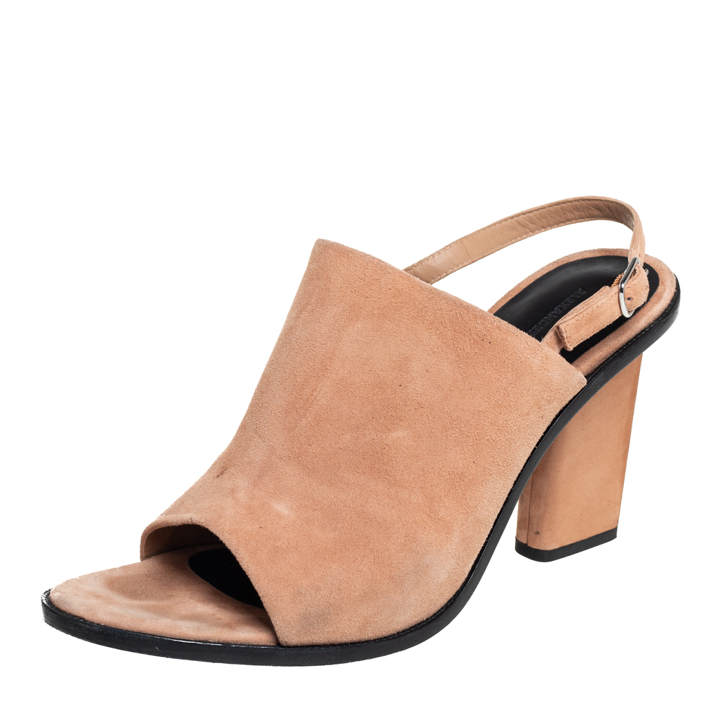 luxury-women-alexander-wang-used-shoes-p410295-009 Alexander Wang Beige Suede Cole Slingback Sandals Size 40.5