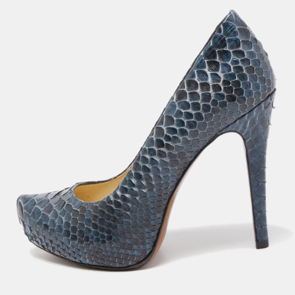 luxury-women-alexandre-birman-new-shoes-p803214-001 Alexandre Birman Two Tone Python Platform Pumps Size 37