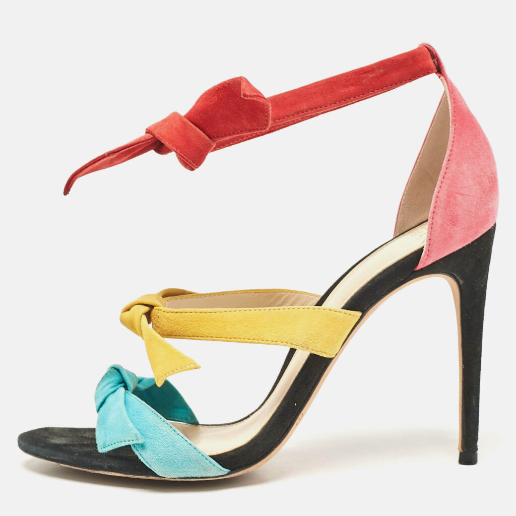 luxury-women-alexandre-birman-used-shoes-p1087633-010 Alexandre Birman Multicolor Suede Ankle Strap Sandals Size 37