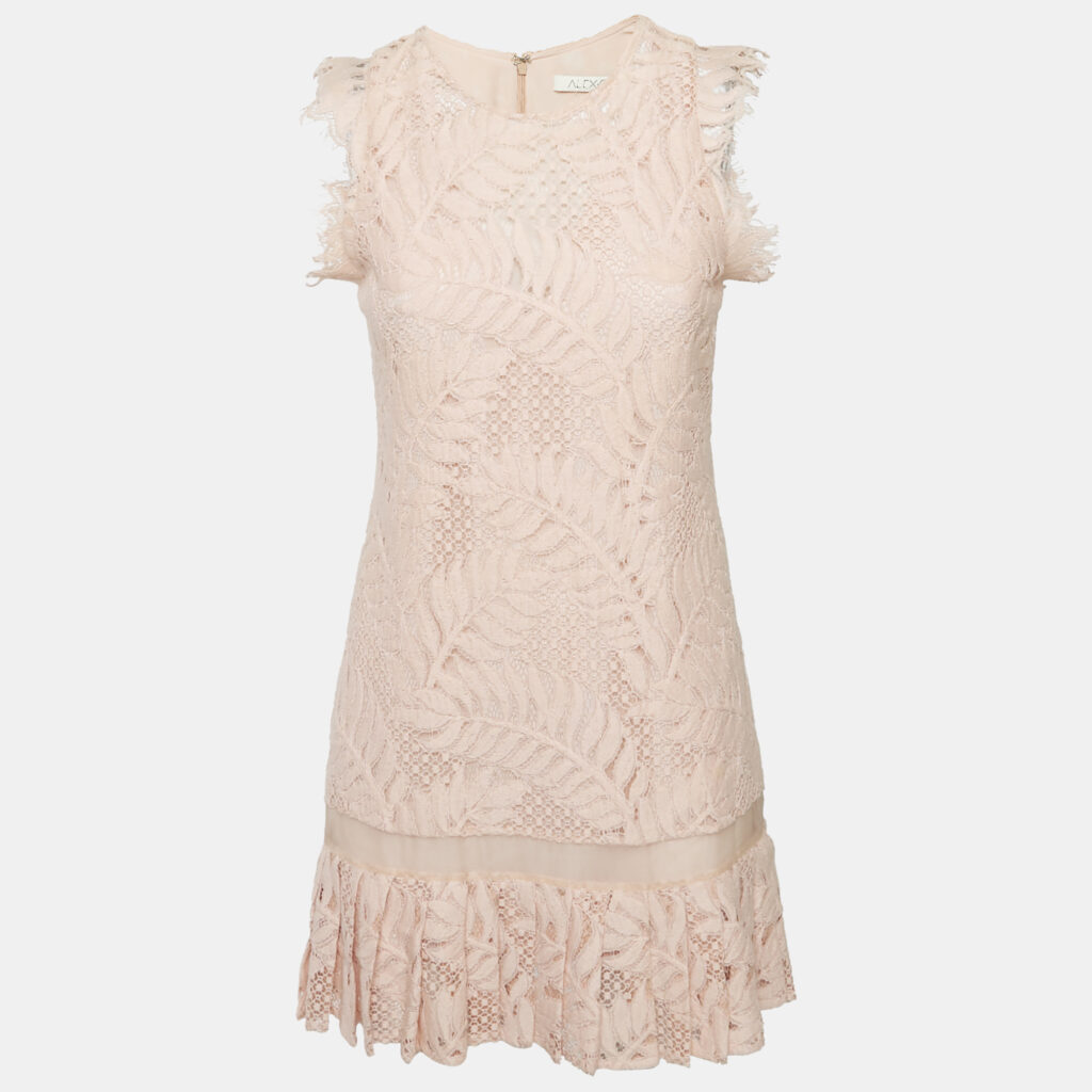luxury-women-alexis-used-clothes-p1169831-005 Alexis Light Pink Lace Sleeveless Shift Dress S