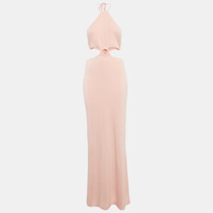 alice + olivia pink jersey marguerite cut-out maxi dress m