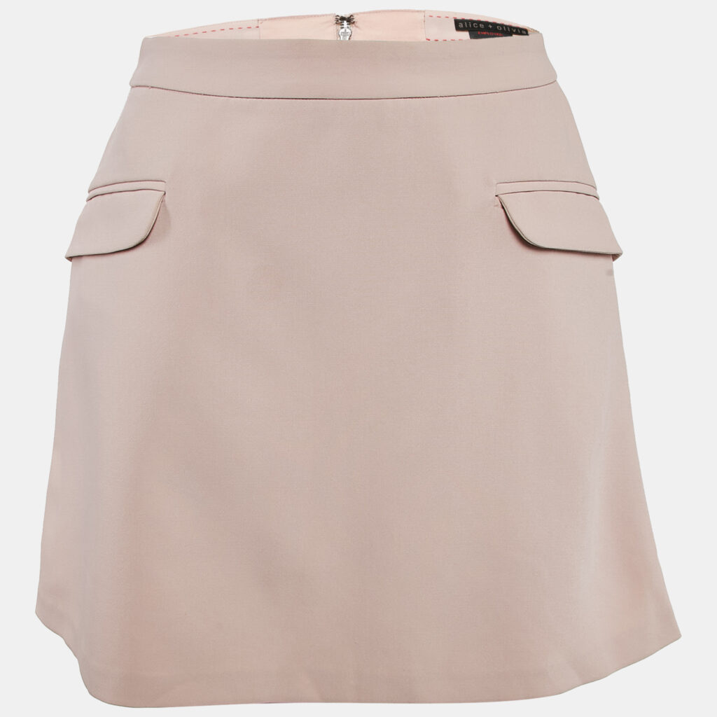 luxury-women-alice-olivia-used-clothes-p1120934-001 Alice + Olivia Pink Crepe Mini Skirt S