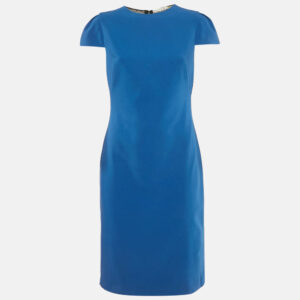 Alice + Olivia Blue Lace Trim Crepe Mini Dress M