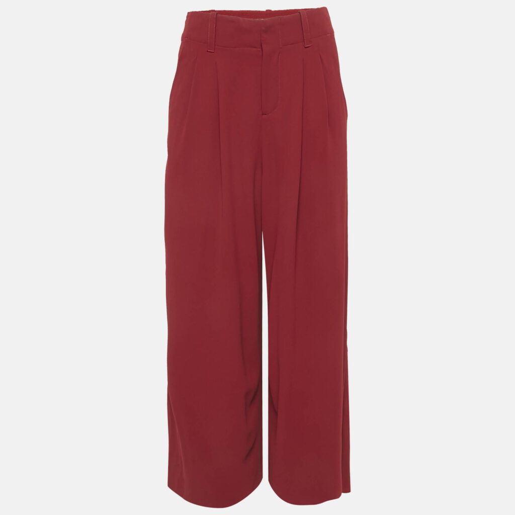 luxury-women-alice-olivia-used-clothes-p1152260-001 Alice + Olivia Burgundy Chiffon Flared Trousers M