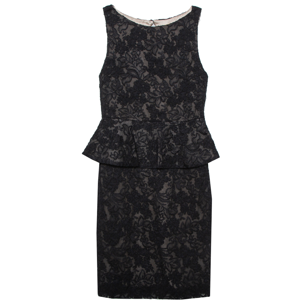 luxury-women-alice-olivia-used-clothes-p394088-001 Alice + Olivia Black Lace Josephine Peplum Dress S