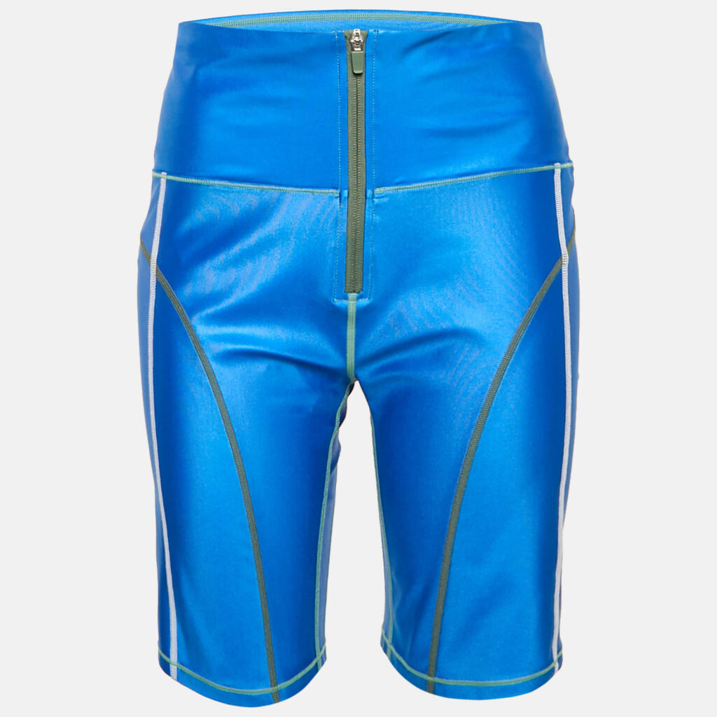 All Access Blue Seam Shine Jersey Ultra High Rise Biker Shorts XL