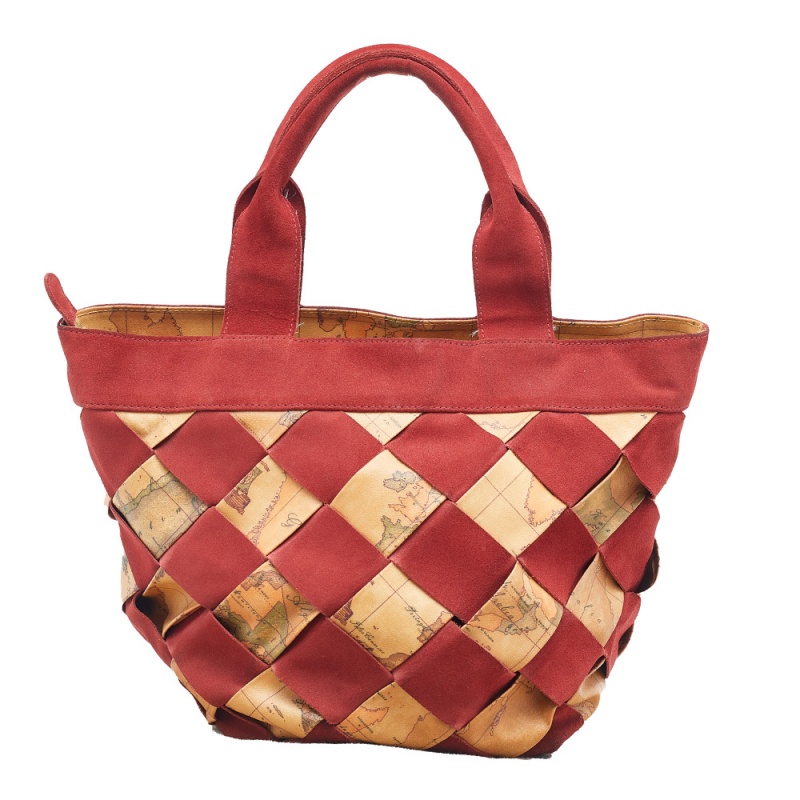 luxury-women-alviero-martini-1a-classe-used-handbags-p511968-1634101051-003-2 Alviero Martini 1A Classe Beige/Red Geo Print woven Coated Canvas and Suede Tote