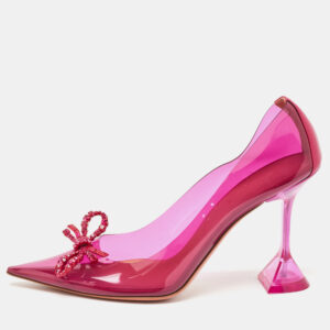 Amina Muaddi Fuchsia PVC and Leather Rosie Pumps Size 41