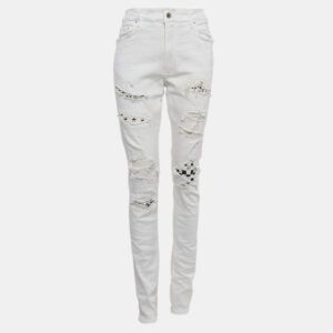 Amiri White Distressed Denim Skinny Jeans L Waist 31"