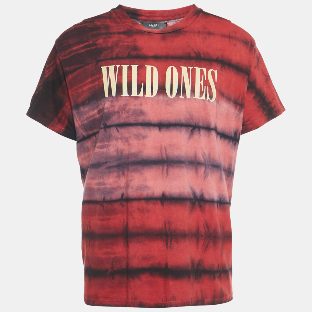 luxury-women-amiri-used-clothes-p1145268-005 Amiri Red Wild Ones Print Jersey Tie-Dye T-Shirt M