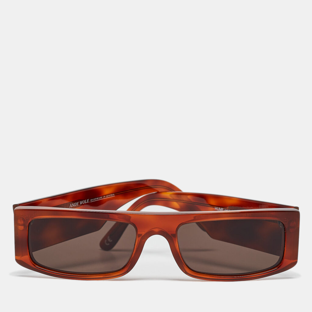 luxury-women-andy-wolf-used-accessories-p1077339-003 Andy Wolf Mod. HUME Col.B Havana Brown Rectangular Sunglasses
