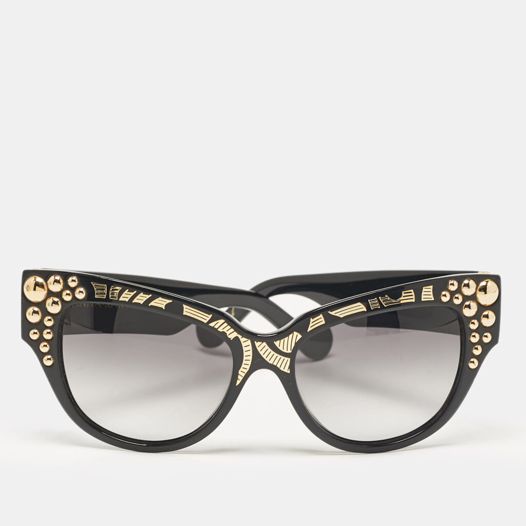 luxury-women-anna-karin-karlsson-used-accessories-p1075723-001 Anna-Karin Karlsson Black Gradient Mademoiselle dOr Studded Cat Eye Sunglasses
