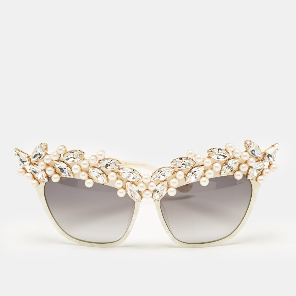 luxury-women-anna-karin-karlsson-used-accessories-p1077337-001 Anna-Karin Karlsson White/Grey Gradient Tears of The Moon Cat-Eye Sunglasses
