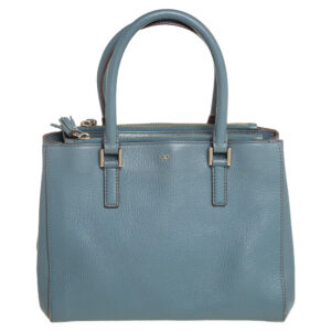 Anya Hindmarch Stone Blue Leather Double Zip Tote