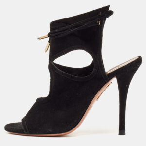 Aquazzura Black Suede Sexy Thing Sandals Size 36