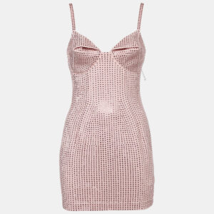 Area Candy Rose Jersey Crystal Embellished Mini Dress S
