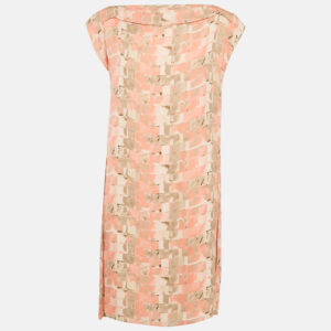 Armani Collezioni Pink Printed Silk Short Dress M