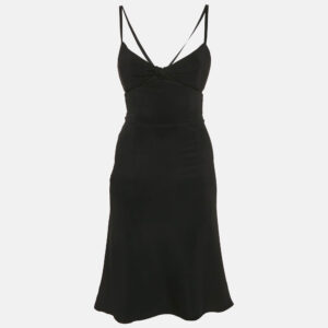 Armani Collezioni Black Stretch Crepe Strappy Short Dress S