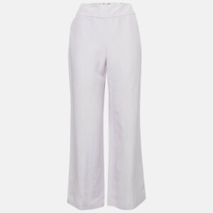 Armani Collezioni Light Purple Crepe Wide-Leg Trousers M