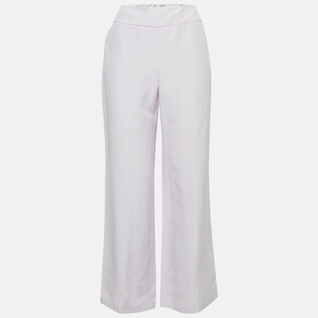 luxury-women-armani-collezioni-used-clothes-p1152380-001 Armani Collezioni Light Purple Crepe Wide-Leg Trousers M