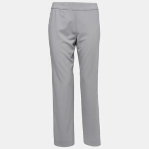 Armani Collezioni Pale Grey Stretch Wool Trousers S