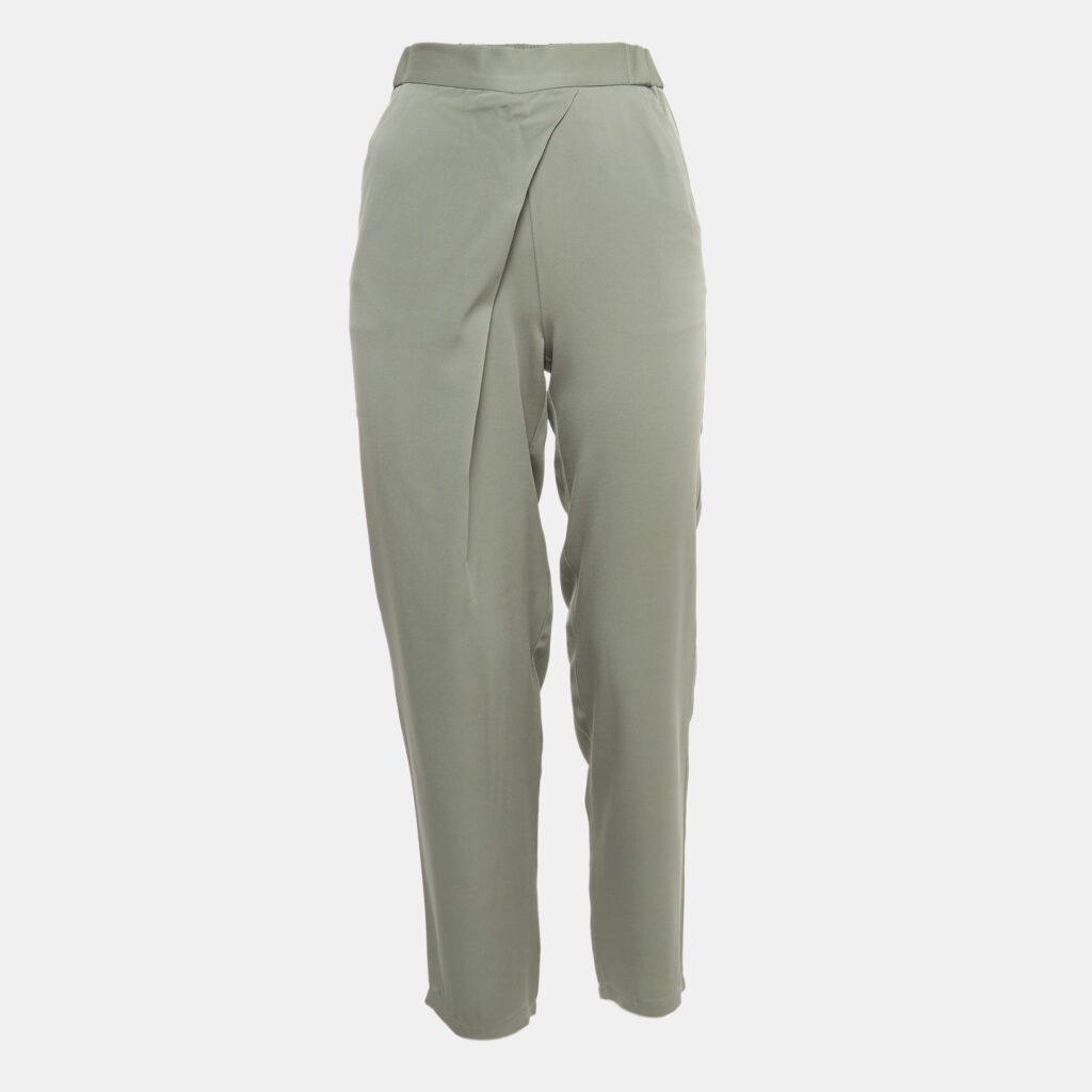 luxury-women-armani-collezioni-used-clothes-p912213-001 Armani Collezioni Grey Stretch Crepe Elasticated Waist Pants S