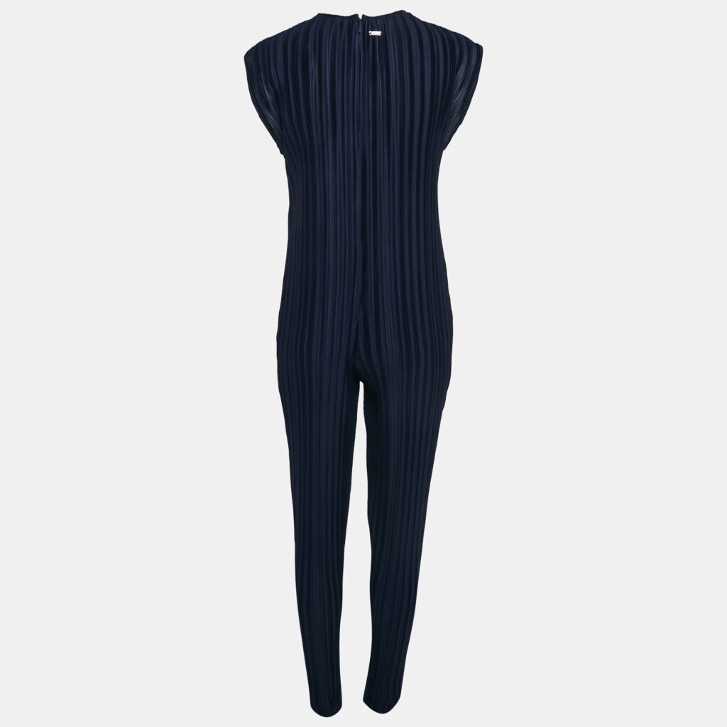 luxury-women-armani-exchange-new-clothes-p1133845-006 Armani Exchange Navy Blue Plisse Sleeveless Jumpsuit M