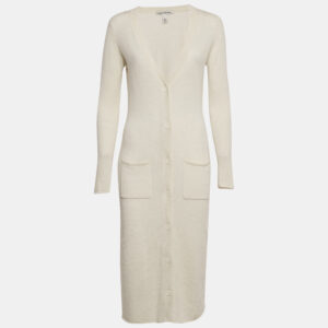 Autumn Cashmere Cream Cashmere Knit Cardigan Dress S