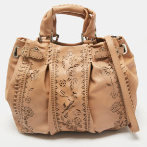 Baldinini Beige Laser Cut Leather Tote