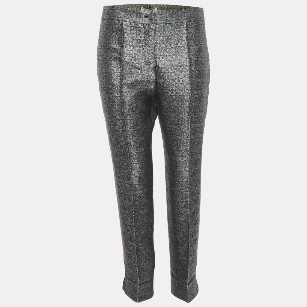 luxury-women-balenciaga-new-clothes-p1159431-003 Balenciaga Multicolor Brocade Silk Tapered Leg Cropped Trousers M