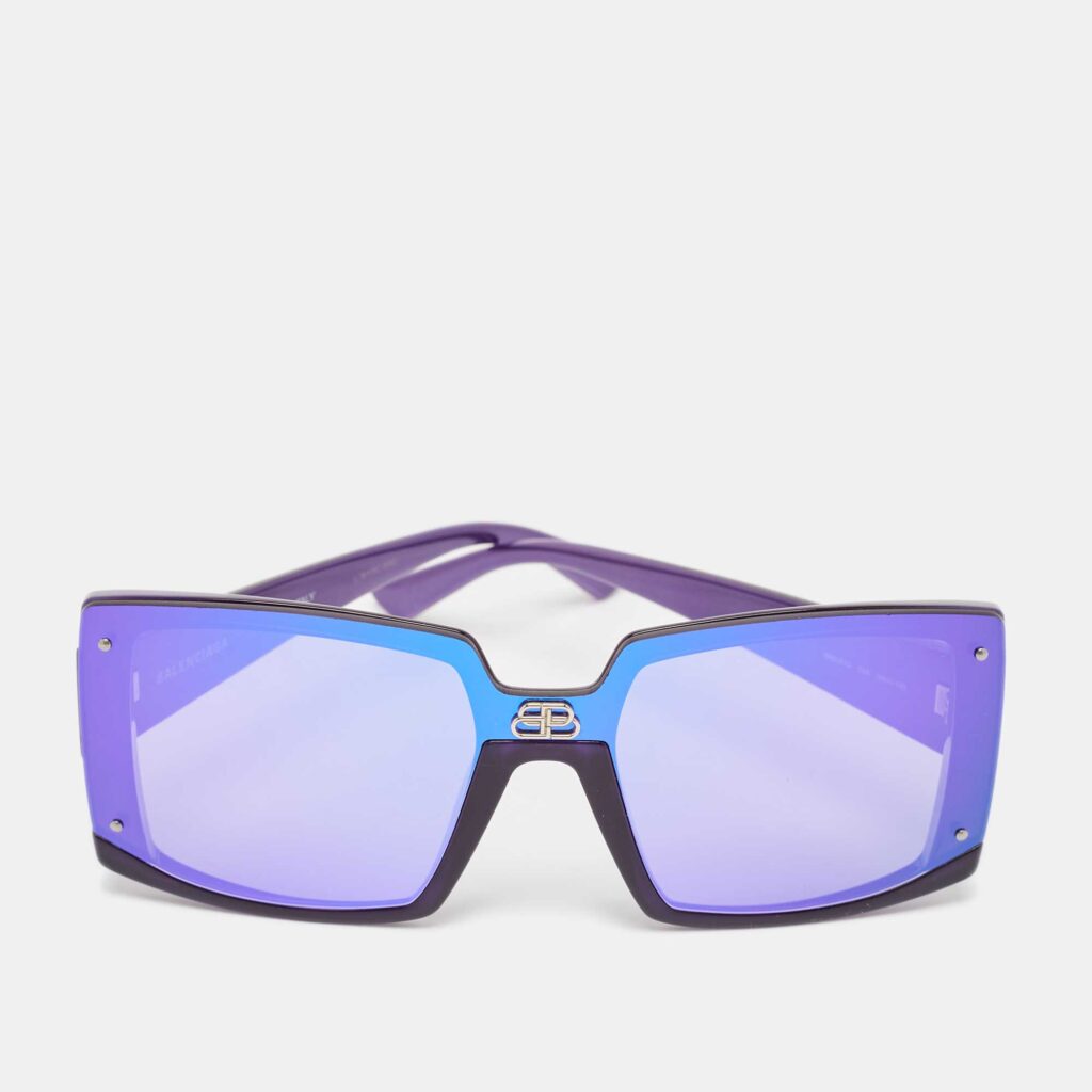luxury-women-balenciaga-used-accessories-p1108774-001 Balenciaga Purple Mirrored BB0081S Squared Sunglasses