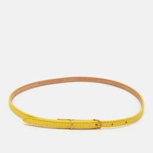 Balenciaga Yellow Leather Slim Buckle Belt 70 CM