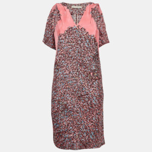 Balenciaga Paris Pink Printed Silk Sleeveless Mini Dress S