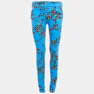 Balenciaga Blue Printed Denim Skinny Jeans S Waist 30"