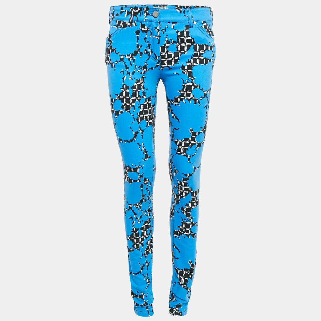 Balenciaga Blue Printed Denim Skinny Jeans S Waist 30"