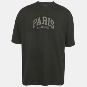 Balenciaga Black Logo Print Jersey T-Shirt M