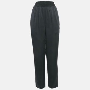 Balenciaga Black Satin Straight Leg Trousers L