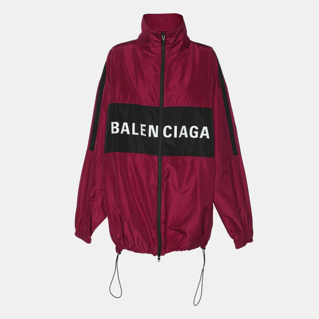 luxury-women-balenciaga-used-clothes-p1133095-001 Balenciaga Purple Logo Printed Synthetic Windbreaker Jacket S