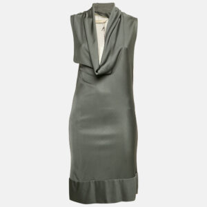 Balenciaga Grey Jersey Cowl Neck Sleeveless Short Dress M