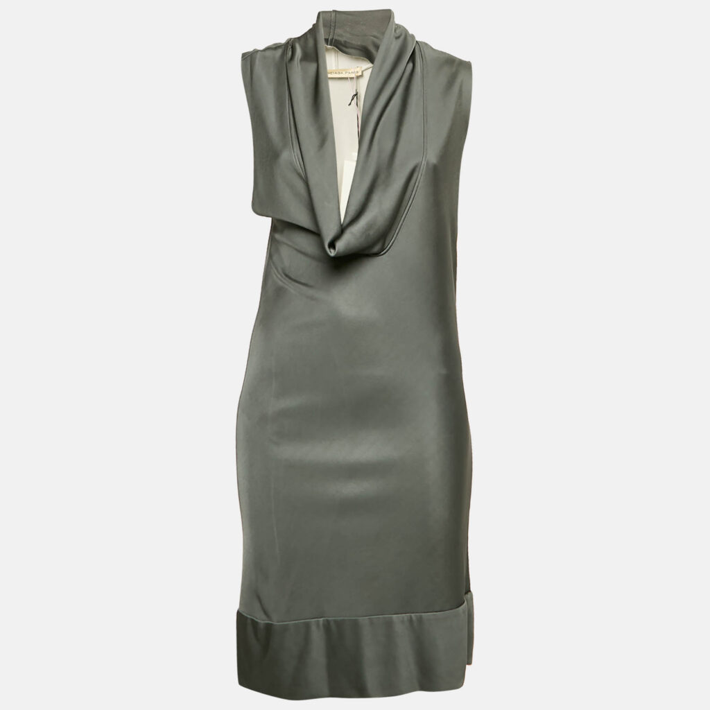luxury-women-balenciaga-used-clothes-p1154458-001 Balenciaga Grey Jersey Cowl Neck Sleeveless Short Dress M