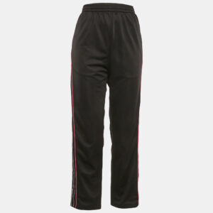 Balenciaga Black Logo Striped Jersey Track Pants S