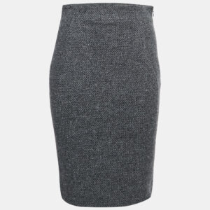 Balenciaga Grey Virgin Wool Pencil Skirt M