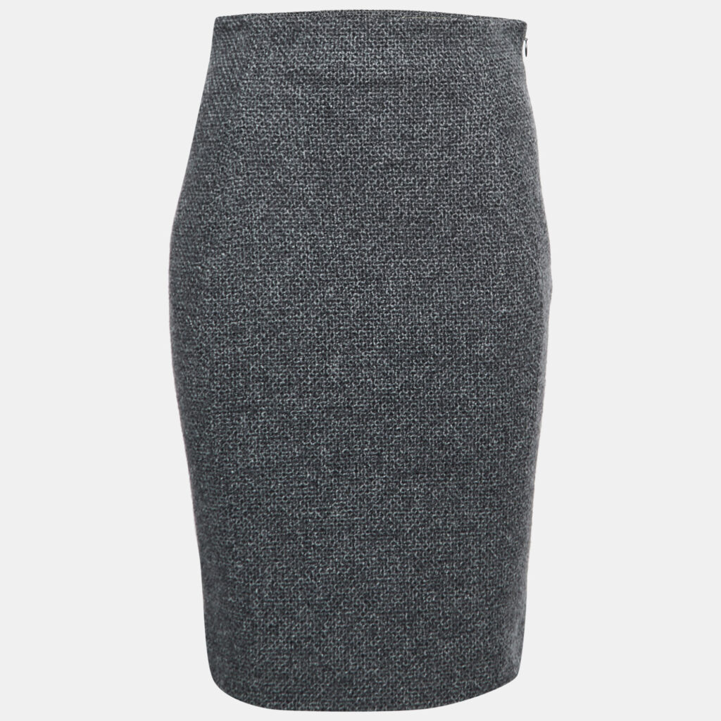 luxury-women-balenciaga-used-clothes-p800137-001 Balenciaga Grey Virgin Wool Pencil Skirt M